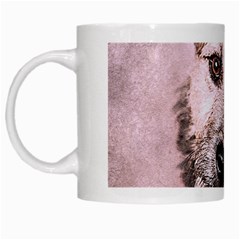 Dog Pet Terrier Art Abstract White Mugs by Celenk