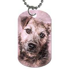 Dog Pet Terrier Art Abstract Dog Tag (one Side) by Celenk