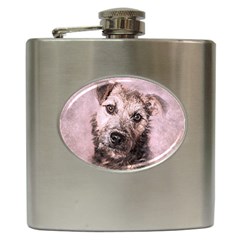 Dog Pet Terrier Art Abstract Hip Flask (6 Oz) by Celenk