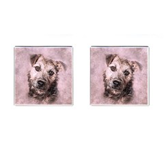 Dog Pet Terrier Art Abstract Cufflinks (square) by Celenk