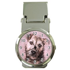 Dog Pet Terrier Art Abstract Money Clip Watches by Celenk