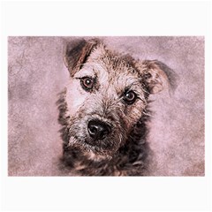 Dog Pet Terrier Art Abstract Large Glasses Cloth (2-side) by Celenk