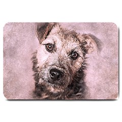 Dog Pet Terrier Art Abstract Large Doormat  by Celenk