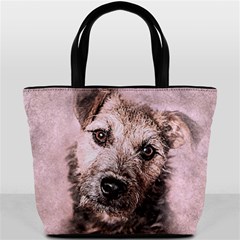 Dog Pet Terrier Art Abstract Bucket Bags by Celenk