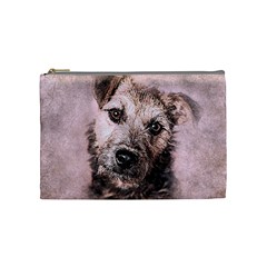 Dog Pet Terrier Art Abstract Cosmetic Bag (medium)  by Celenk