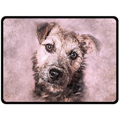 Dog Pet Terrier Art Abstract Fleece Blanket (large)  by Celenk