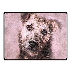 Dog Pet Terrier Art Abstract Fleece Blanket (small) by Celenk