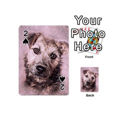 Dog Pet Terrier Art Abstract Playing Cards 54 (mini)  by Celenk