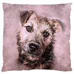 Dog Pet Terrier Art Abstract Large Flano Cushion Case (Two Sides) Front