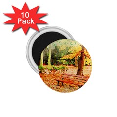 Tree Park Bench Art Abstract 1 75  Magnets (10 Pack)  by Celenk