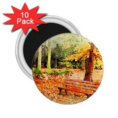 Tree Park Bench Art Abstract 2 25  Magnets (10 Pack)  by Celenk