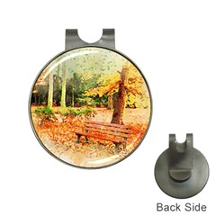 Tree Park Bench Art Abstract Hat Clips With Golf Markers by Celenk