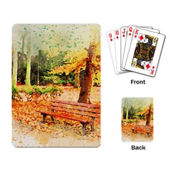 Tree Park Bench Art Abstract Playing Card by Celenk