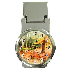 Tree Park Bench Art Abstract Money Clip Watches by Celenk