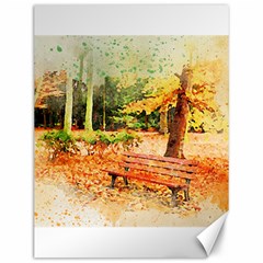 Tree Park Bench Art Abstract Canvas 12  X 16   by Celenk