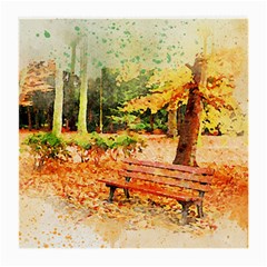 Tree Park Bench Art Abstract Medium Glasses Cloth (2-side) by Celenk