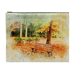 Tree Park Bench Art Abstract Cosmetic Bag (xl) by Celenk