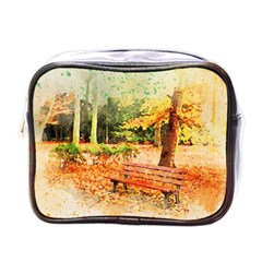 Tree Park Bench Art Abstract Mini Toiletries Bags by Celenk