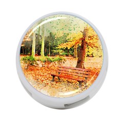 Tree Park Bench Art Abstract 4-port Usb Hub (one Side) by Celenk