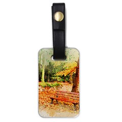 Tree Park Bench Art Abstract Luggage Tags (one Side)  by Celenk