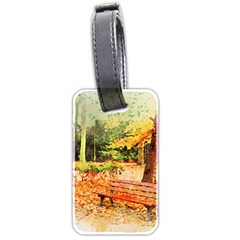 Tree Park Bench Art Abstract Luggage Tags (two Sides) by Celenk