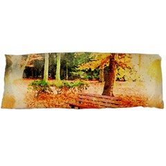 Tree Park Bench Art Abstract Body Pillow Case (dakimakura) by Celenk