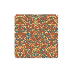 Multicolored Abstract Ornate Pattern Square Magnet by dflcprints