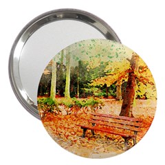 Tree Park Bench Art Abstract 3  Handbag Mirrors by Celenk