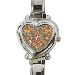 Multicolored Abstract Ornate Pattern Heart Italian Charm Watch by dflcprints