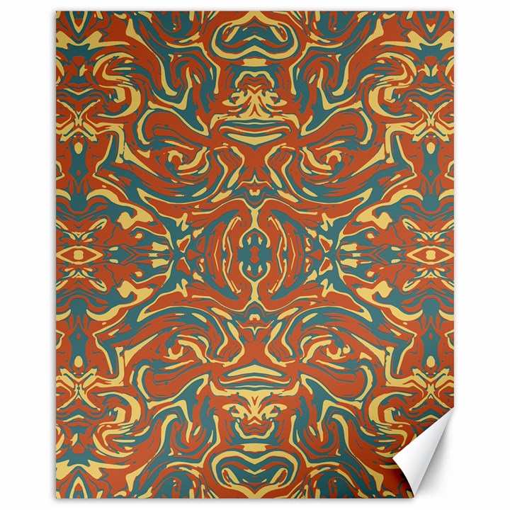 Multicolored Abstract Ornate Pattern Canvas 16  x 20  