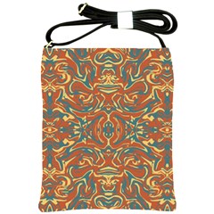 Multicolored Abstract Ornate Pattern Shoulder Sling Bags by dflcprints