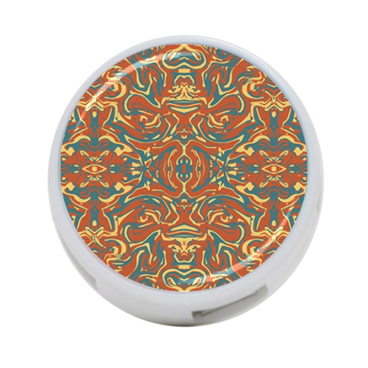 Multicolored Abstract Ornate Pattern 4-Port USB Hub (One Side)