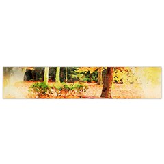 Tree Park Bench Art Abstract Small Flano Scarf by Celenk