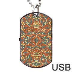 Multicolored Abstract Ornate Pattern Dog Tag Usb Flash (one Side) by dflcprints