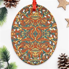 Multicolored Abstract Ornate Pattern Ornament (oval Filigree)