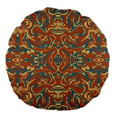 Multicolored Abstract Ornate Pattern Large 18  Premium Round Cushions by dflcprints