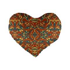 Multicolored Abstract Ornate Pattern Standard 16  Premium Heart Shape Cushions by dflcprints