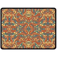 Multicolored Abstract Ornate Pattern Double Sided Fleece Blanket (large)  by dflcprints