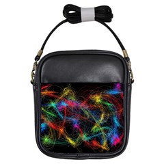 Background Light Glow Abstract Art Girls Sling Bags by Celenk