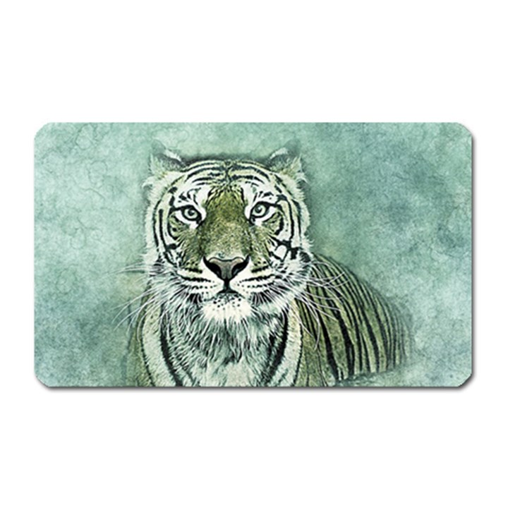 Tiger Cat Art Abstract Vintage Magnet (Rectangular)