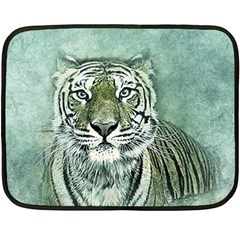 Tiger Cat Art Abstract Vintage Double Sided Fleece Blanket (mini)  by Celenk