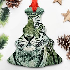 Tiger Cat Art Abstract Vintage Ornament (christmas Tree)  by Celenk