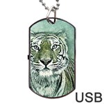 Tiger Cat Art Abstract Vintage Dog Tag USB Flash (One Side) Front