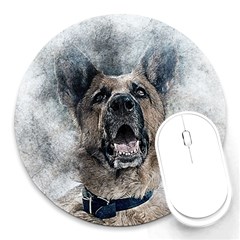 Dog Pet Art Abstract Vintage Round Mousepads by Celenk