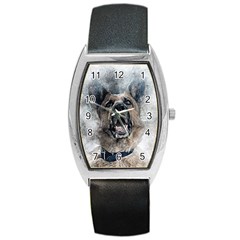 Dog Pet Art Abstract Vintage Barrel Style Metal Watch by Celenk