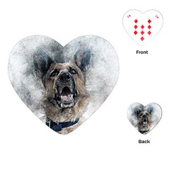 Dog Pet Art Abstract Vintage Playing Cards (heart)  by Celenk