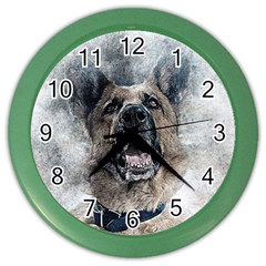 Dog Pet Art Abstract Vintage Color Wall Clocks by Celenk