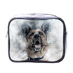 Dog Pet Art Abstract Vintage Mini Toiletries Bags by Celenk