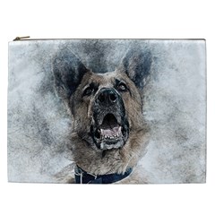 Dog Pet Art Abstract Vintage Cosmetic Bag (xxl)  by Celenk