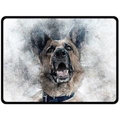 Dog Pet Art Abstract Vintage Double Sided Fleece Blanket (large)  by Celenk